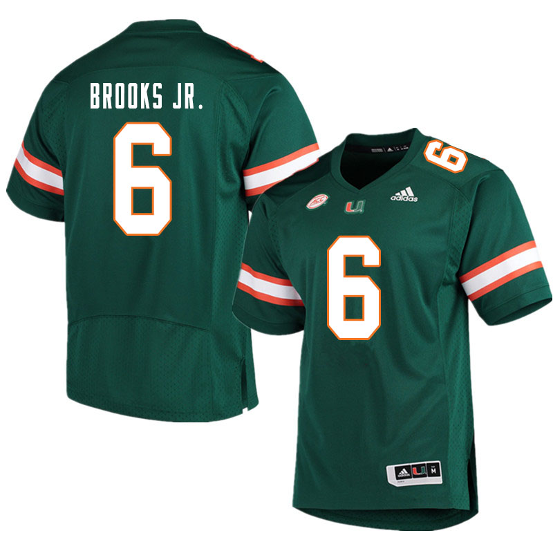 Men #6 Sam Brooks Jr. Miami Hurricanes College Football Jerseys Sale-Green - Click Image to Close